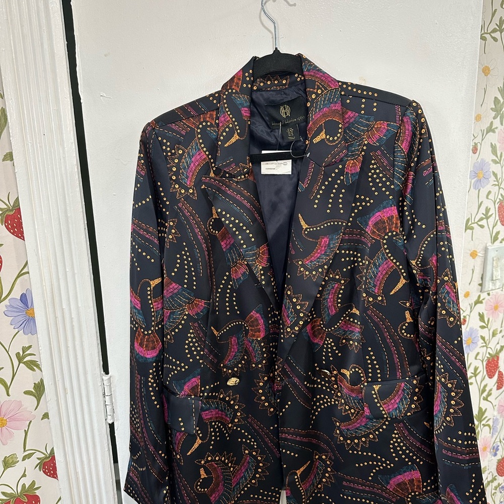House of Harlow 1960 Elegant Black and Gold Blazer